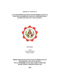 Analisis Proses Seleksi UKM Penerima Bantuan Pada Dinas Koperasi, UKM Dan Perindustrian Kabupaten Bantul Yogyakarta