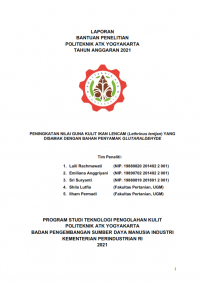 Image of PENINGKATAN NILAI GUNA KULIT IKAN LENCAM (Lethrinus lentjan) YANG DISAMAK DENGAN BAHAN PENYAMAK GLUTARALDEHYDE