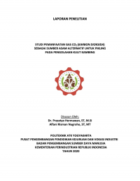 Image of Studi Pemanfaatan Gas CO2 (Karbon Dioksida) Sebagai Sumber Asam Alternatif Untuk Pikling Pada Pengolahan Kulit Kambing