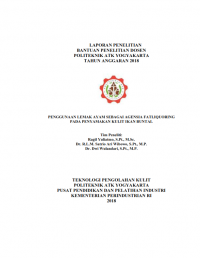 Image of Penggunaan Lemak Ayam Sebagai Agensia Fatliquoring Pada Penyamakan Kulit Ikan Buntal