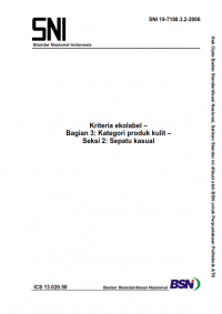 Image of SNI 19-7188.3.2-2006: Kriteria ekolabel – Bagian 3: Kategori produk kulit – Seksi 2: Sepatu kasual