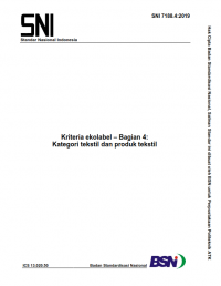 Image of SNI 7188.4:2019: Kriteria ekolabel – Bagian 4: Kategori tekstil dan produk tekstil